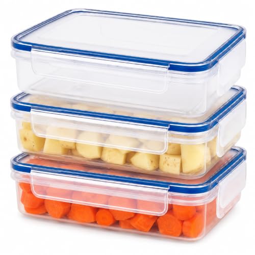 Tribello Food Storage Container with Lid Airtight Lid (40 Oz - 3 Pack)