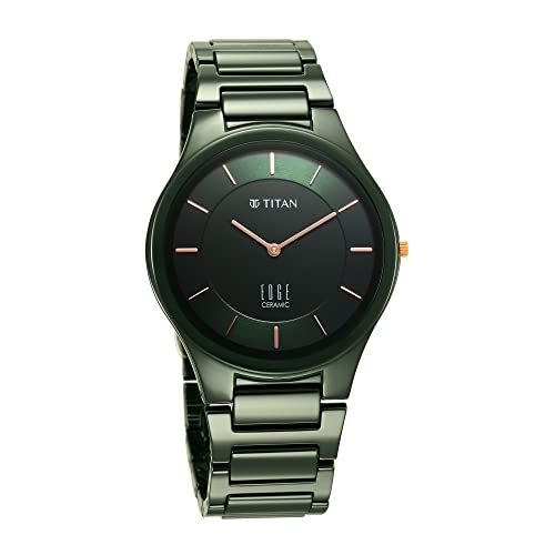 Titan Edge Ceramic Green Dial Analog Ceramic Strap Watch for Men-NS1696QC06 - Image 4