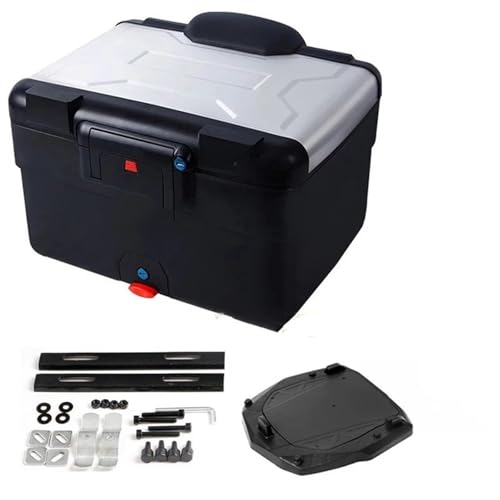 Topcase 45L moto rigide argent avec système de fixation universel
