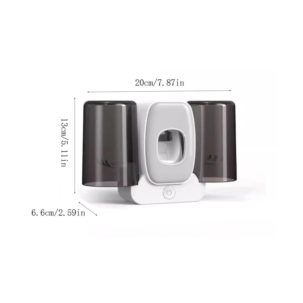 Estante para Cepillos de Dientes Doppelter Wand-Zahnbürstenhalter, hellgrau, schwarz, Badezimmer-Zahnpasta-Halter, Zahnpasta-Spender UntErstützen Sie die Toilettenspülung(B)