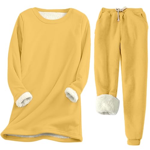 Survêtement de sport doublé polaire pour femme : sweat et pantalon de jogging chaud d'hiver