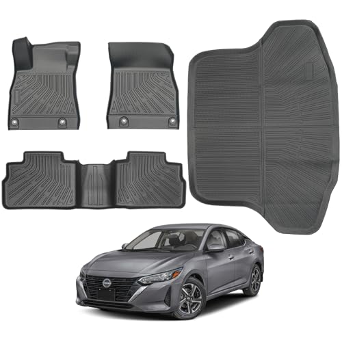TUYICN Floor Mats & Cargo Liner- Fit for 2020-2025 Sentra Accessories All Weather TPE Full Set Floor...