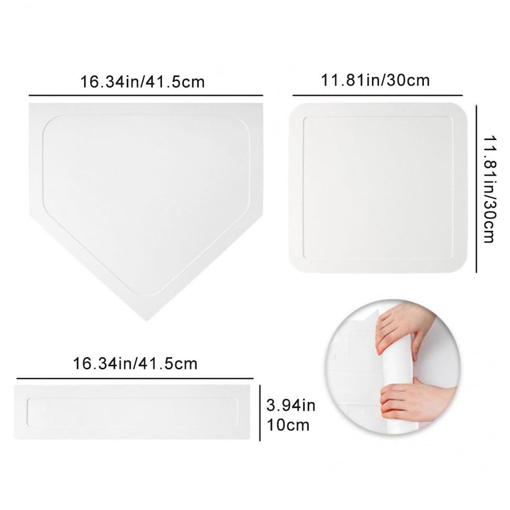Ensemble De Bases De Baseball De Softball, 5 Pièces, Bases De Terrain en Caoutchouc pour Enfants Adultes, Bases D'entraînement pour Le Baseball Le Softball