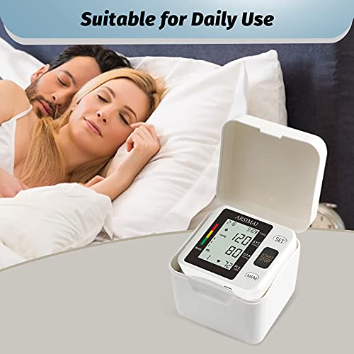 Blood Pressure Monitor - Wrist Accurate Automatic High Blood Pressure Monitors Portable Lcd Screen Irregular Heartbeat Monitor With Storage Case And Adjustable Cuff Powered By Battery - Black #TOP6