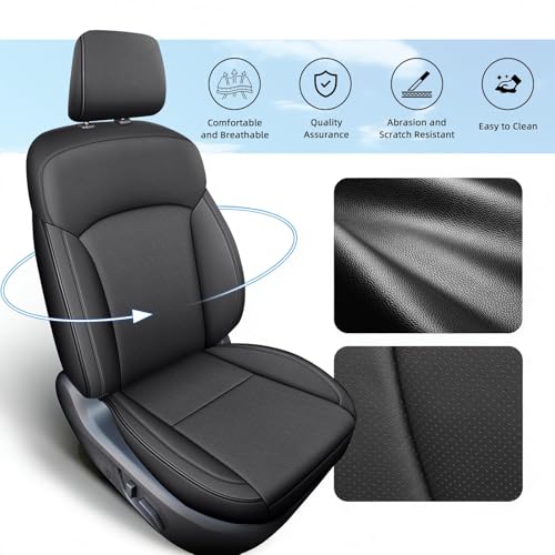 Image of IKABEVEM Custom Fit Seat Covers for Subaru Forester 2014-2018 Faux Leather