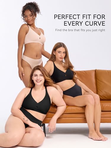 Image of LUCKMEEY Bras for Women No Underwire Wireless Bras - Seamless Push Up Full Coverage Bralettes Comfortable Everyday Bra