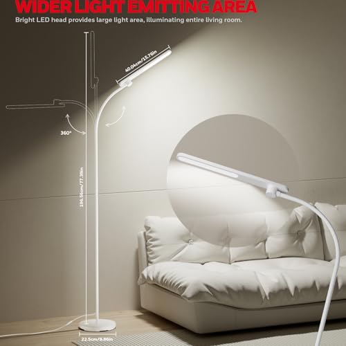 Image of Honeywell LED Floor Lamp Dimmable Gooseneck Reading Living Room Bedroom 77 inch