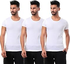 Cotton Round-Neck Short-Sleeve Solid Undershirt for Men, Set of 3 - - 2725612591736