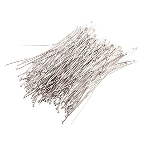Fengzhao Jewelry Making Head Pins, 200Pcs 50Mm Platinum Silver Plated Brass Ball Head Pins For Earrings Jewelry Making Head Pins #TOP2