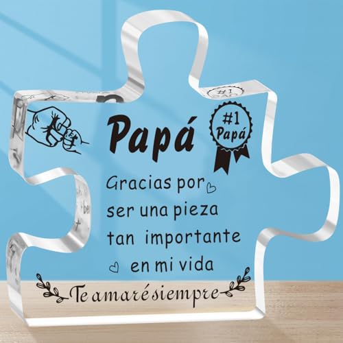 Regalo Dia Del Padre Regalos Papa, Regalos Día Del Padre Regalo Originales Adornos de Acrílico, Regalo Padre Cumpleaños para la Papá de Hija e Hijo (papá, 12 cm)