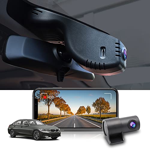 Fitcamx Dashcam Vorne Hinten 2160P+1080P Kompatibel mit BMW 3 4 Series M3 M4 330i 330e 340i 430i 440i Xdrive Coupe 2020-2023 (Modell B), OEM Dashcam 4K Video WiFi, G-Sensor, Loop-Aufnahm, 128GB Karte