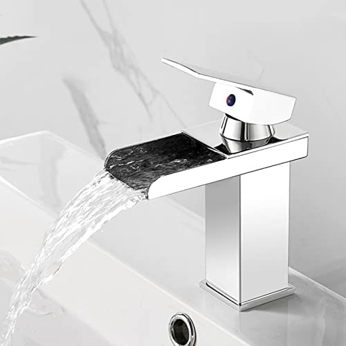 Robinet de lavabo cascade sans éclaboussures avec poignée unique réglable