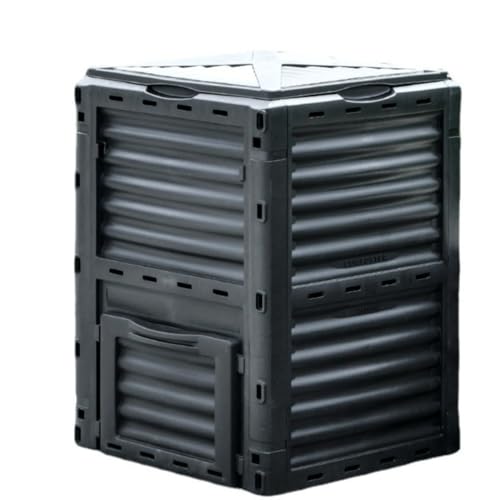 Emidor 屋外用コンポスト容器、家庭用ガーデンコンポスター、大容量500L、家庭用、有機肥料、ガーデニング、ファッション、生ゴミ、葉っぱ収集ボックス(300L)などに適しています (300L)