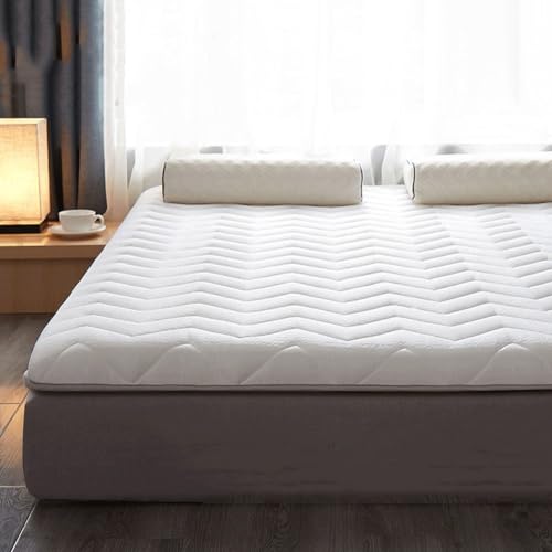 Colchón de espuma viscoelástica japonés, portátil, plegable, para el hogar, dormitorio de estudiantes, colchoneta tapizada para dormir (blanco, 120 x 200 cm)