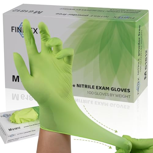 Image of Nitrile Disposable Green 3.5mil Powder-Free Latex-Free Medical Food Gloves | Powder-free, Latex-free,Food-grade,Industrial-grade,Green,Comfortable fit,Examination,Food Use,House Home Cleaning