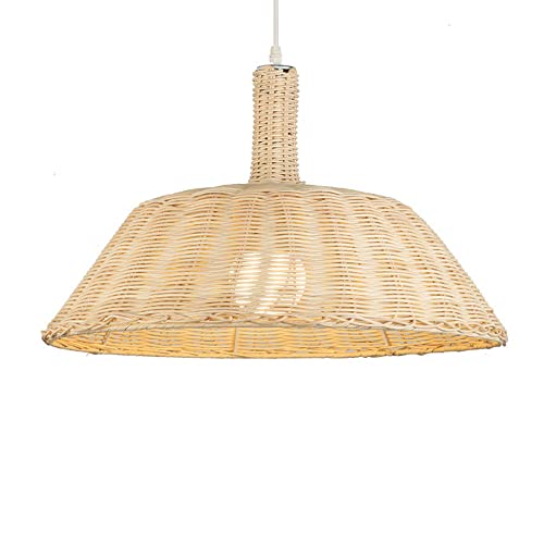 Lanterne suspendue E27 bambou tressé plafonnier style japonais