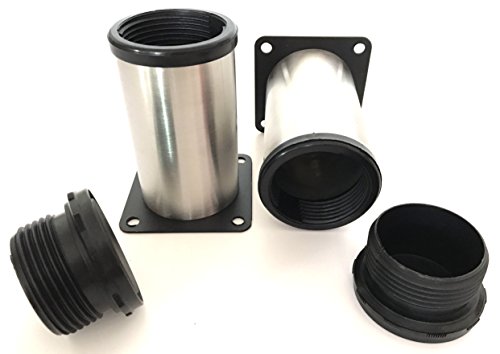 Heverp (4-Pack Furniture Cabinet Metal Legs 4 Inch Kitchen Adjustable Stainless Steel Feet Round (10Cm) #TOP5