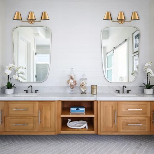 DIRYZON Modern Vanity Lights for Mirror,Industrial 3-Light Bathroom Vanity Light Fixtures,Brass Wall Sconce Wall Lights for Kitchen Sink Hallway by DIRYZON - Image 5