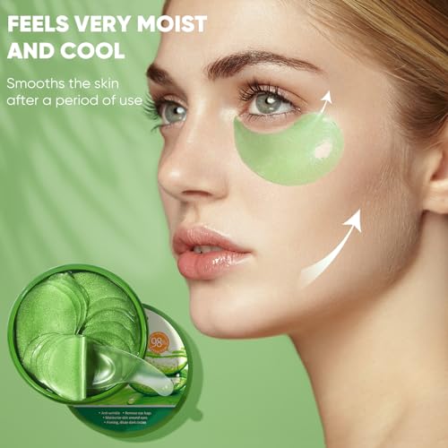 Aero Zen Máscara para os olhos de Aloe Vera - (60 unidades de tratamentos para olhos inchados e olhe