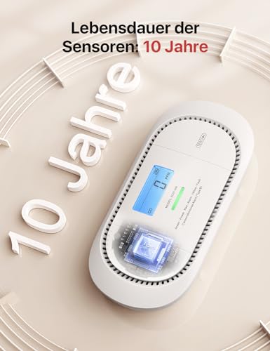 Gasmelder X-Sense vernetzbarer CO Melder mit Spitzenwert Speicher