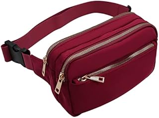 Long Keeper Bumbags for Ladies - Black Fashion Waist Packs Fanny Pack for Women Festival Bum Bag with Adjustable Belt for Party Travel Walking Outdoor