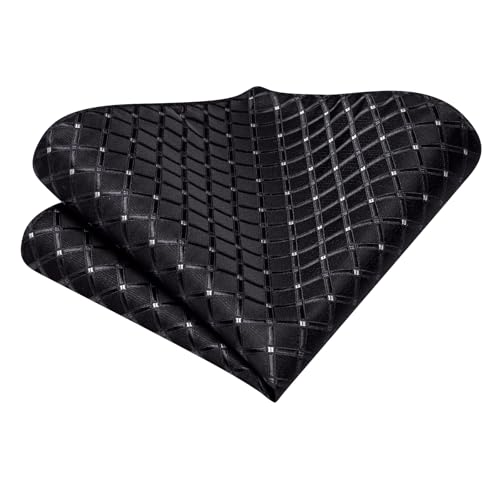 Image of Dubulle Mens Paisley Striped Tie Woven Necktie for Men and Handkerchief Cufflinks Set Wedding Formal Business
