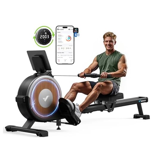 MERACH Magnetisches Rudergerät für Zuhause, Bluetooth Rudergeräte mit 16 Widerstandsstufen, Upgrade auf Doppel-Slide-Rails, Maximale Belastbarkeit von 158 KG, Vertikale Aufbewahrung, Platzersparnis