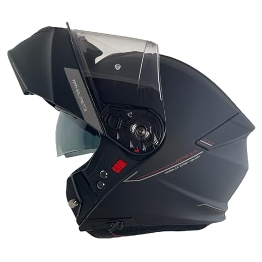 MT Helmet Casco Abatible Genesis Taglia M ( 57/58) Nero Opaco con Omologazione 22.06