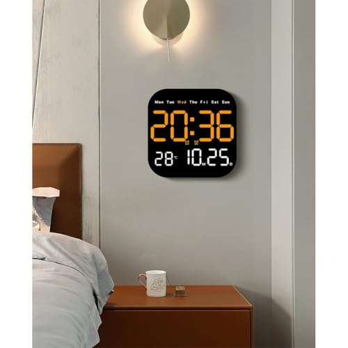 Horloge murale LED pour bureau avec télécommande et thermomètre - 6