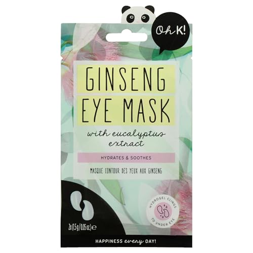 Oh K! Under Eye Mask, For Tired and Puffy Eyes, De-puffing, With Added Ginseng, Vegan and Cruelty Free, 13g