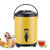 Roestvrijstalen geïsoleerde drankdispenser - 6 l, 10 l, 14 l, 18 l, 20 l, drankdispenser met kraan voor warm water, thee, koffie, koude melk, sap, 20 l, zwart