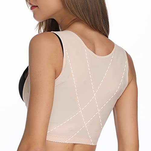 Slimbelle Women Sleeveless Posture Corrector Bra Chest Support Vest Back Brace Compression Shaper Beige M #TOP1