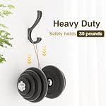 Hanging Coat Hooks Wall Mount - Heavy Duty (30LB), Large Coat Hanger Wall Hangers, Metal Hooks For Towels, Backpacks, Hats, Jackets, Keys, Bags, Robes, Dog Leashes (6 Pack) - Image 3