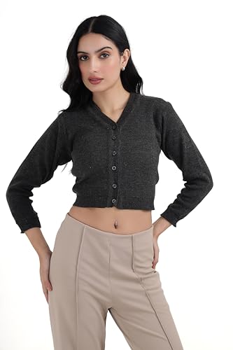 Image of Women Winter Wear V-Neck Full Sleeves Regular Fit Woollen Blouse