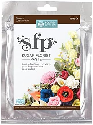 Squires Kitchen Sugar Florist Paste (SFP) Bulrush Dark Brown 100 Gram