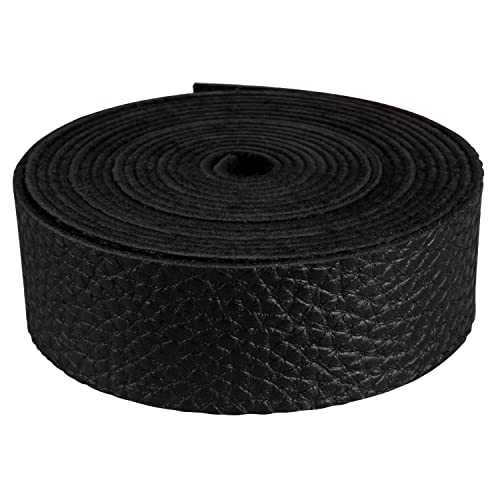Lychee Pattern Leather Strap | 85 Inches Long | 1 Inch Wide | 1.8Mm Thick | 1 Leather Strip For Diy Craft Projects, Clothing, Jewelry, Wrapping (Black) #TOP1