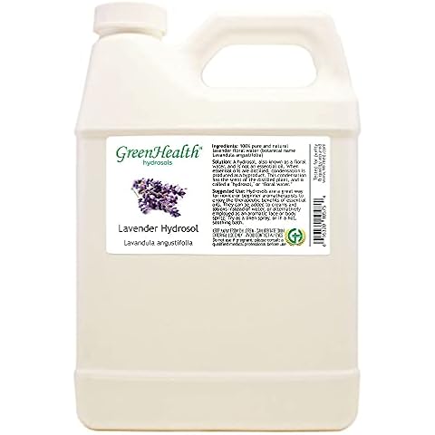 GreenHealth Hydrosol (Floral Water) - 32 fl oz Plastic Jug w/Cap - 100% Pure (NOT Oil) (Lavender) Cover