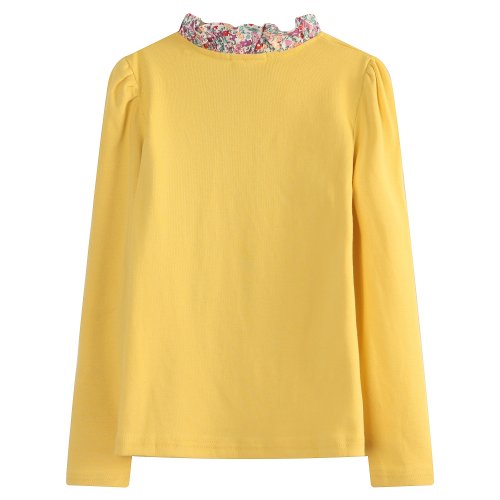 Richie House Little Big Girls' Long Sleeve Pullover with Floral Collar Rh15603