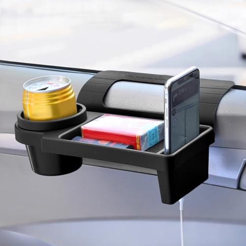 Spacia 専用 車 ドア 収納ボックス 多機能3in1設計 新型 スペーシア に適用 車用スマホホルダーと車用ドリンクホルダー 車内の収納スペース 車ドア 窓 サイド吊り下げトレイ カー用品 アクセサリー 内装パーツ 小物入れ。(A型)