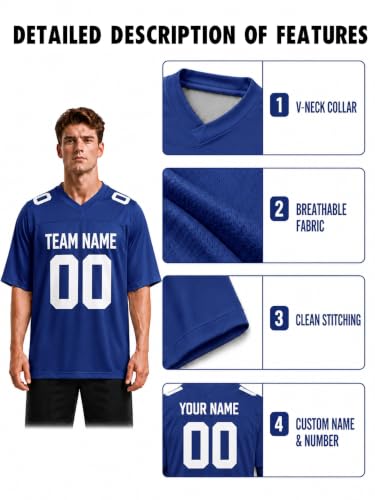 Image of Custom Replica Football Jersey with Name Number Logo