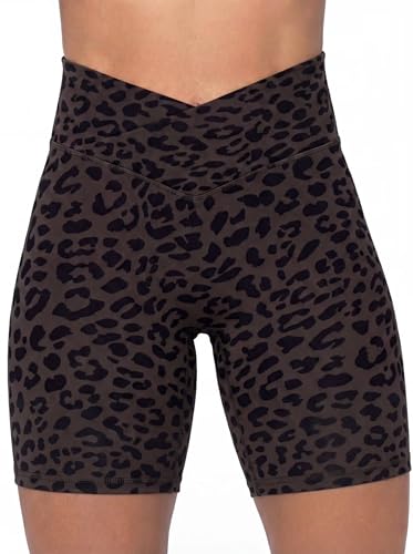 Image of Sunzel Crossover Biker Shorts for Women, No Front Seam V High Waist Yoga Workout Gym Shorts with Tummy Control | 4 Or 6-Inch Inseam, High Waisted, Tummy Control, Crossover Waist, Buttery Soft, No Front Seam, Squat Proof, Compression