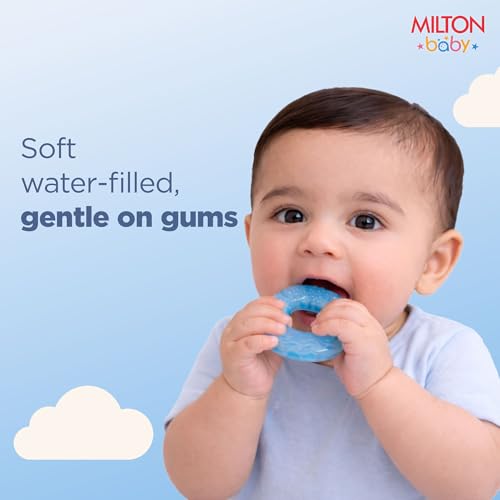 Image of Milton Baby Water Filled Teethers for 6 to 12 Months I ISI Certified I BPA Free Food Grade | 100% Purified Water Cooling Teething Relief | Easy Grip Gum Massage Texture | Set of 3