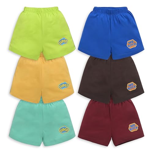 Image of LuvLap Baby Boys & Girls Regular Fit 100% Cotton Shorts Pack of 6