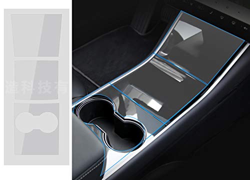LZLRUN Centre Console Clear TPU Wrap Kit Film ABS Plastic Armrest Control Panel for Tesla Model 3 Center Console Protector Accessories