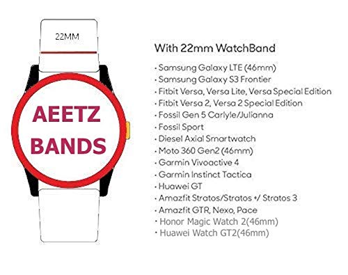 Image of AEETZ 22mm Width Soft Silicon Band Strap Compatible with Samsung Galaxy S3 Frontier, Classic /Galaxy Watch 46mm /Huawei Watch GT2(46mm) /Honor Magic Watch 2(46mm) - Silicon Red