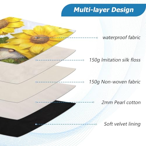 Funda impermeable para portátil 13-14 pulgadas Gnomos con girasoles miniatura 4