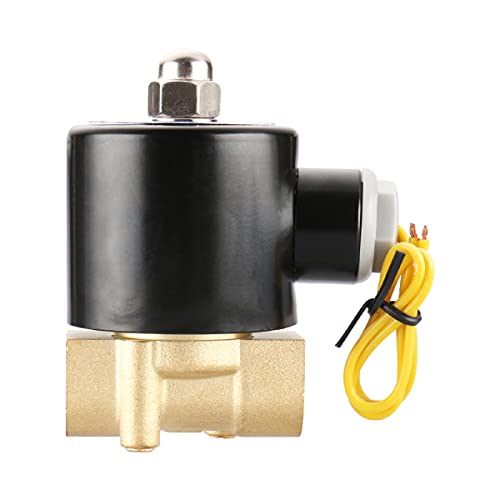 Baomain 3/8 Inch Brass Electric Solenoid Valve Water Air Fuels N/C Valve Ac 110V 2W-040-10 #TOP3
