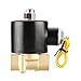Baomain 3/8 inch Brass Electric Solenoid Valve, DC 12V Normally Closed, Pneumatic Valve for Water Air, 2w-040-10