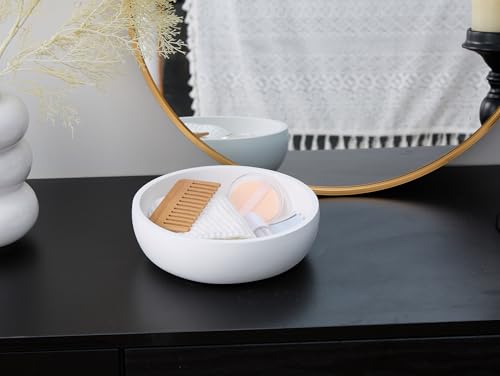 Cuenco para llaves de hormigón blanco resistente de 7.9" 8