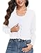 GRECERELLE Women's Long Sleeve Lightweight Open Front Cropped Cardigan Knit Sweaters Bolero Shrugs, White, S